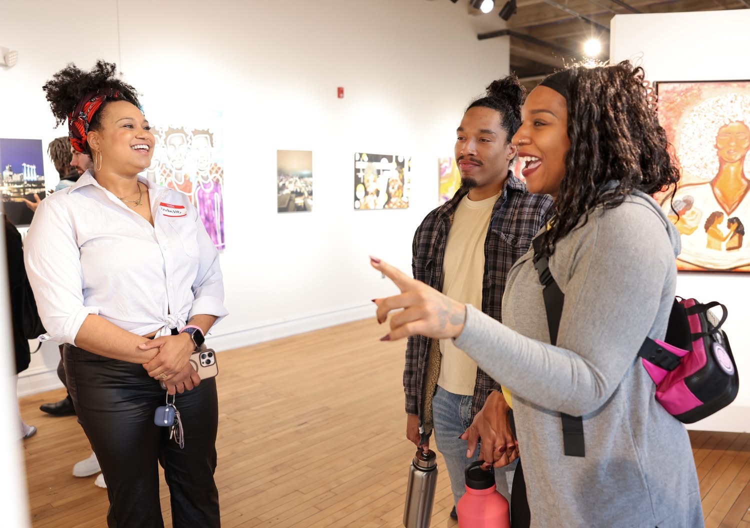 Community members connecting at Reclaiming the Canvas