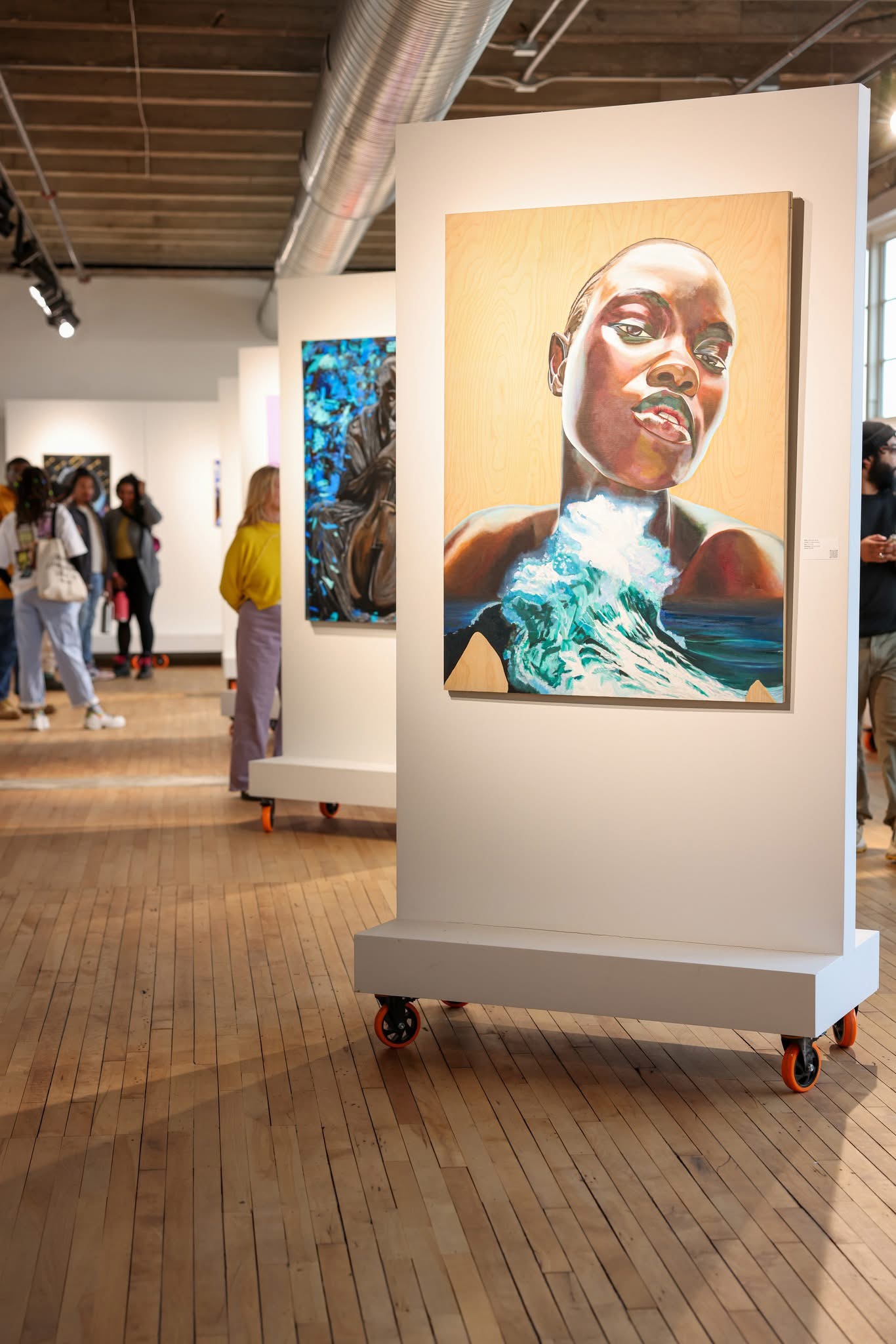 Portrait artwork displayed at Reclaiming the Canvas